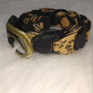 4/$20 Leather Animal Print Belt Unique BOHO Small